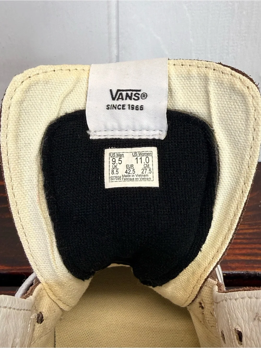 Vans Sk8-Hi Brown Suede Canvas High Top Sneakers Men’s 9.5 Women’s 11